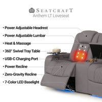 Anthem LT HeatZeroᵀᴹ Italian Leather Home Theater Loveseat