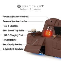 Anthem LT HeatZeroᵀᴹ Italian Leather Home Theater Loveseat