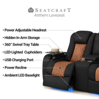 Anthem LT HeatZeroᵀᴹ Italian Leather Home Theater Loveseat