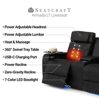 Armada LT HeatZeroᵀᴹ Italian Leather Home Theater Loveseat