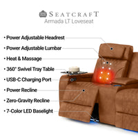 Armada LT HeatZeroᵀᴹ Italian Leather Home Theater Loveseat