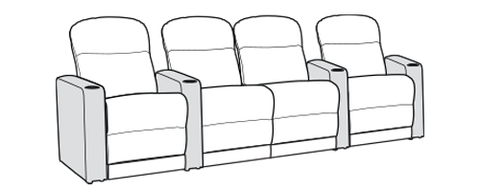 Row of 4 Middle Loveseat 125.0"