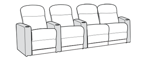 Row of 4 Right Loveseat 125.0"