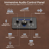 Seatcraft Vibrato SoundShaker Immersive Audio w/ Bluetooth Sync, Top Grain Leather Home Theater Sofa