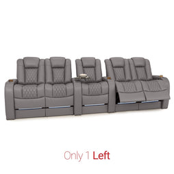 Diamante Gray BACKROW Theater Seating® Row of 5 Dual Loveseats