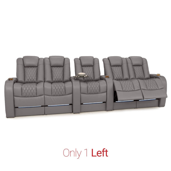 Diamante Gray BACKROW Theater Seating® Row of 5 Dual Loveseats