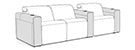 Row of 3 Left Loveseat