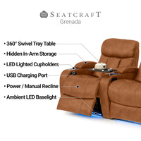 Grenada Italian Leather Home Theater Seating
