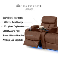 Grenada Italian Leather Home Theater Seating