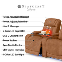 Caliente Zero Gravity Home Theater Seating with Heat & Massage
