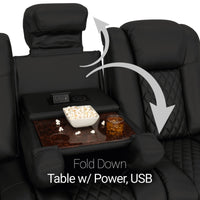 Seatcraft Euphoria Heat & Massage Sofa, Italian Leather, Powered Headrest, Powered Lumbar, Power Recline