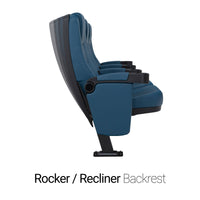 Seatcraft Madrigal 3 Row Home Theater Seats and Riser Package, Vinyl, Blue