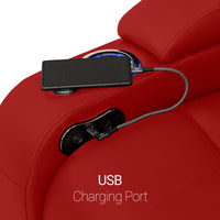 Seatcraft Niagara Italian Leather Sofa, Power Recline