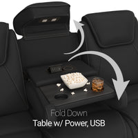 Seatcraft Concerto Heat & Massage Sofa, Italian Leather, Powered Headrest, Powered Lumbar, Power Recline