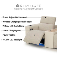 Catalina FX Power Console Table Home Theater L Sectional