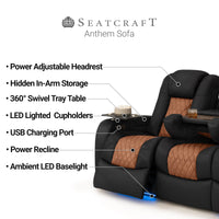 Anthem LT HeatZeroᵀᴹ Italian Leather Home Theater Sofa