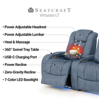 Virtuoso Zero Gravity Home Theater Seating with Heat & Massage