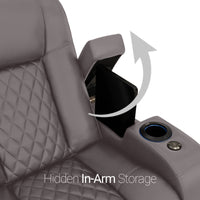 Seatcraft Euphoria Heat & Massage Sofa, Italian Leather, Powered Headrest, Powered Lumbar, Power Recline