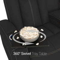 Seatcraft Omega Sofa Leather Gel, Powered Headrest, Power Recline, Black or Brown