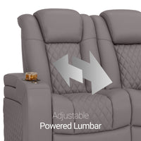 Seatcraft Euphoria Heat & Massage Sofa, Italian Leather, Powered Headrest, Powered Lumbar, Power Recline
