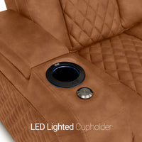 Seatcraft Euphoria Heat & Massage Sofa, Italian Leather, Powered Headrest, Powered Lumbar, Power Recline