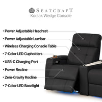 Seatcraft Kodiak CoolZeroᵀᴹ Wedge Table Console Home Theater Seating