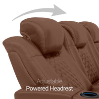 Seatcraft Euphoria Heat & Massage Sofa, Italian Leather, Powered Headrest, Powered Lumbar, Power Recline
