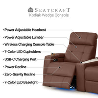 Seatcraft Kodiak CoolZeroᵀᴹ Wedge Table Console Home Theater Seating