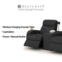 Rialto Italian Leather Console Table Home Theater Seating