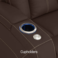 Seatcraft Omega Sofa Leather Gel, Powered Headrest, Power Recline, Black or Brown