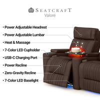 Valore Zero Gravity Home Theater Seating with Heat & Massage