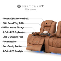 Diamante Italian Leather Zero Gravity Home Theater Seating