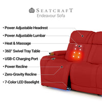 Endeavour HeatZeroᵀᴹ Italian Leather Home Theater Sofa