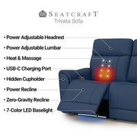 Trivanta HeatZeroᵀᴹ Italian Leather Home Theater Sofa & Loveseat