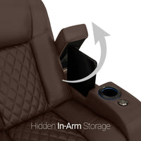Seatcraft Euphoria Heat & Massage Sofa, Italian Leather, Powered Headrest, Powered Lumbar, Power Recline