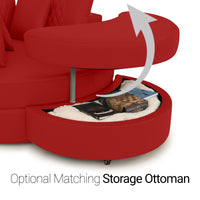 Swivel Cuddle Seat Italian Leather Media Room Furniture