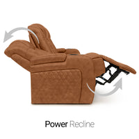 Seatcraft Euphoria Heat & Massage Sofa, Italian Leather, Powered Headrest, Powered Lumbar, Power Recline