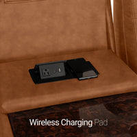 Seatcraft Euphoria Heat & Massage Sofa, Italian Leather, Powered Headrest, Powered Lumbar, Power Recline