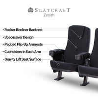 Seatcraft Zenith Movie Seats, Fabric, Black