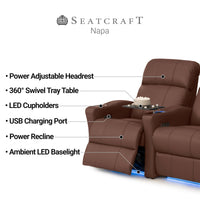 Napa Italian Leather Spacesaver Home Theater Seating