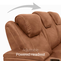 Seatcraft Concerto Heat & Massage Sofa, Italian Leather, Powered Headrest, Powered Lumbar, Power Recline