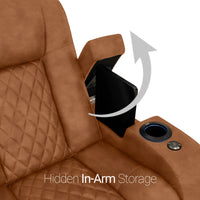 Seatcraft Euphoria Heat & Massage Sofa, Italian Leather, Powered Headrest, Powered Lumbar, Power Recline