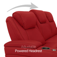 Seatcraft Concerto Heat & Massage Sofa, Italian Leather, Powered Headrest, Powered Lumbar, Power Recline