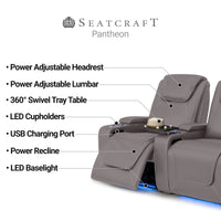 Pantheon Italian Leather Big & Tall Home Theater Seating