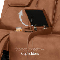 Seatcraft Concerto Heat & Massage Sofa & Loveseat, Italian Leather, Powered Headrest, Powered Lumbar, Power Recline