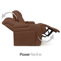 Seatcraft Euphoria Heat & Massage Sofa, Italian Leather, Powered Headrest, Powered Lumbar, Power Recline