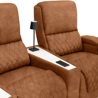 Apex CoolZeroᵀᴹ Wedge Console Italian Leather Home Theater Seats
