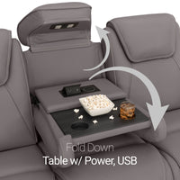 Seatcraft Concerto Heat & Massage Sofa, Italian Leather, Powered Headrest, Powered Lumbar, Power Recline