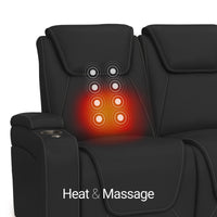 Seatcraft Concerto Heat & Massage Sofa & Loveseat, Italian Leather, Powered Headrest, Powered Lumbar, Power Recline