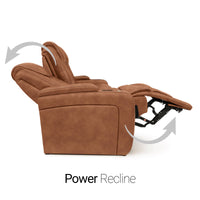 Seatcraft Concerto Heat & Massage Sofa, Italian Leather, Powered Headrest, Powered Lumbar, Power Recline